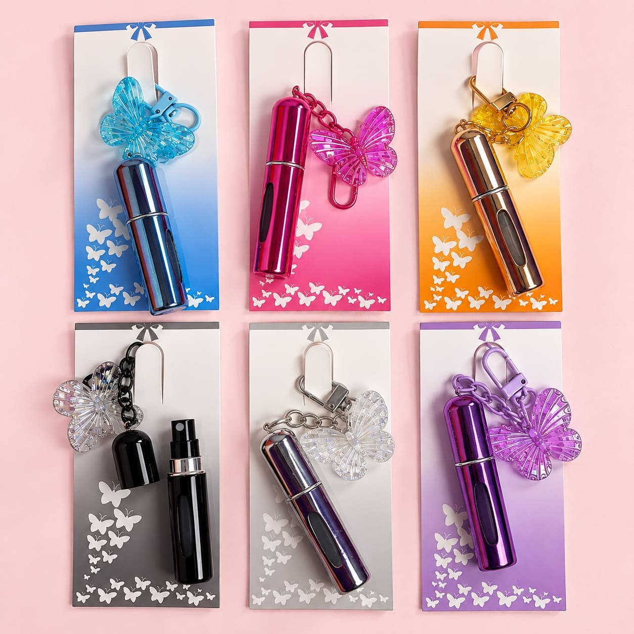 Chaveiro Tendência Charm PORTA PERFUME Borboleta - IMPORTADO - UND
