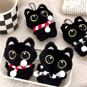 Chaveiro Tendência Charm Pelúcia Gato Preto - IMPORTADO - UND