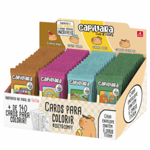 Card Surpresa para Colorir CAPIVARA Cozy & Comfy - BRINCADEIRA DE CRIANÇA - UND