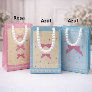 Embalagem Lacinhos c/ Cordão Bolinha Flores Transparente M 18x23x10 cm - IMPORTADO - UND