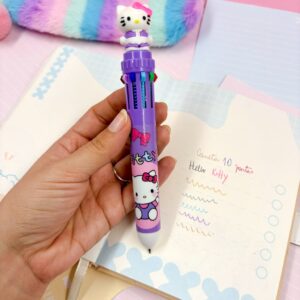 Caneta 10 Cores  Hello Kitty