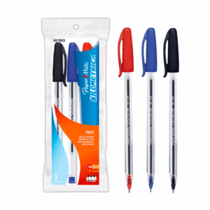 Caneta Kilométrica 100 1.0 mm AZ/PT/VM - PAPER MATE - BLISTER 3 UND