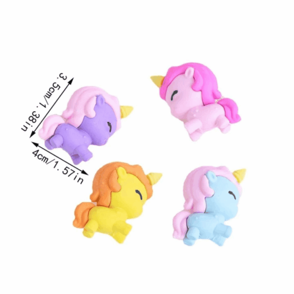 Borracha 3D Colorful Unicórnio