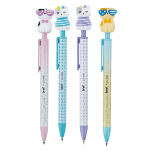 Lapiseira Plástica Divertida 0.7mm Cat BRW - KIT 4 UND