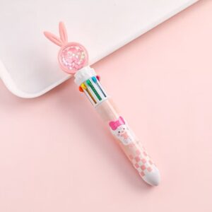 Caneta 10 Cores Coelhinho Cristal - UND