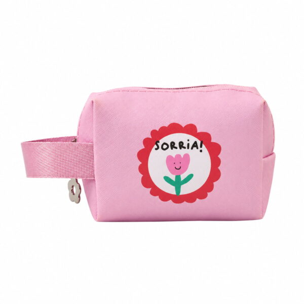 Bolsinha Porta-Moedas Rosa "SORRIA!" 10x5x7,5cm - FLORIE - UND