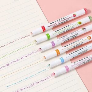 Carimbo Roller Marca Texto Estampado Estojo 6 Cores