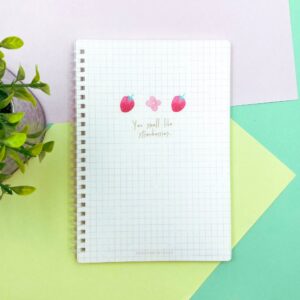 Caderno A5 Pautado Capa Plástica MORANGO 70 fls 14,5x21cm - IMPORTADO - UND