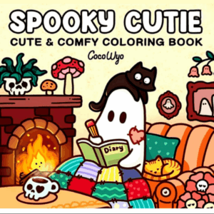 KIT Livro de Colorir Spooky Cutie Coco Wyo + 10 CANETAS TOUCH