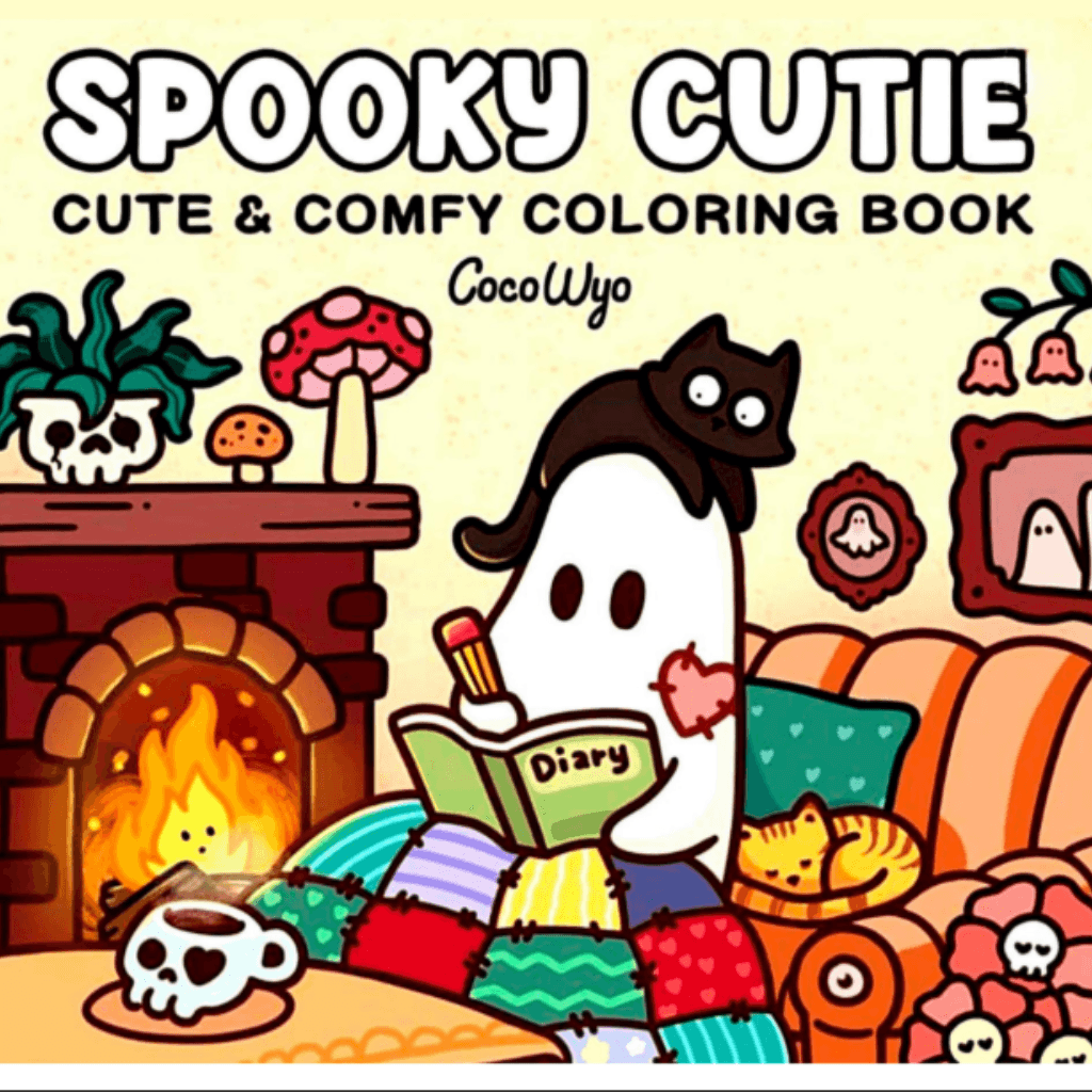 KIT Livro de Colorir Spooky Cutie Coco Wyo + 10 CANETAS TOUCH