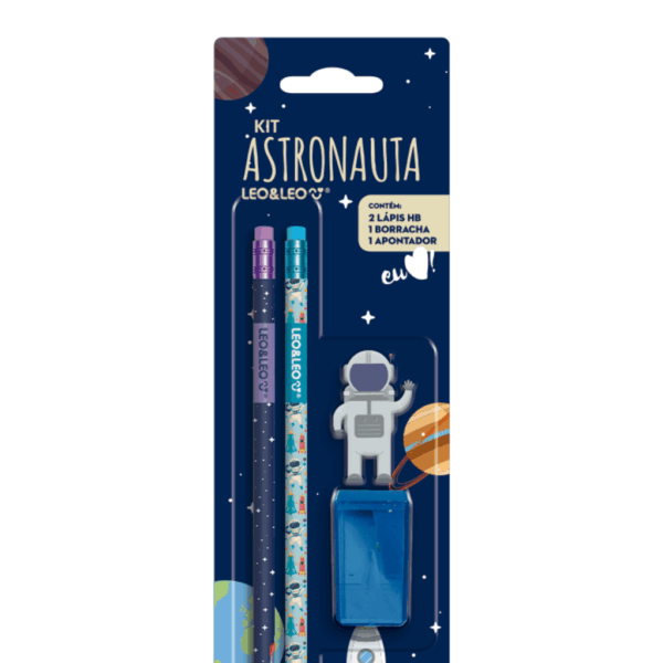 Kit Escolar Astronauta 4 Peças -  LEO E LEO - BLISTER