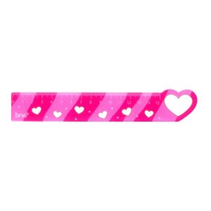 Régua Plástica 15 cm Funny Coração e Futebol - BRW - UND