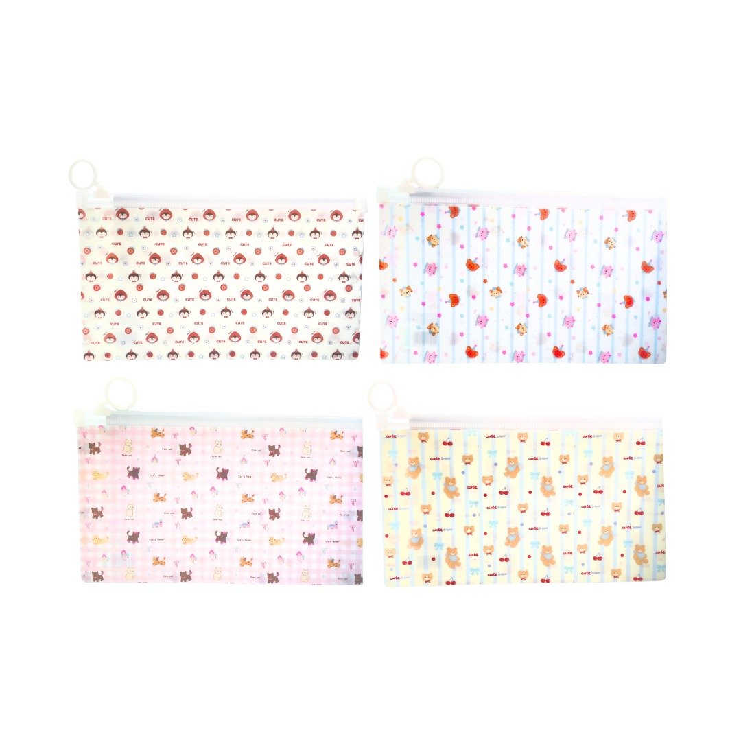 Estojo Pasta Zip Multiuso CUTE ANIMAL B6 22x13cm - UNISO - UND