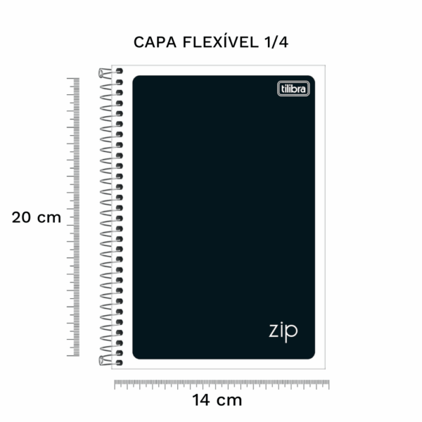 Caderno Espiral Capa Flexível 1/4 Zip Preto Tilibra