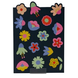 Caderno Brochura Pautado Marinho Flores  27x17cm 30 fls - FLORIE - UND