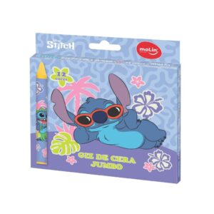 Giz de Cera Jumbo 12 Cores Stitch MOLIN - BLISTER