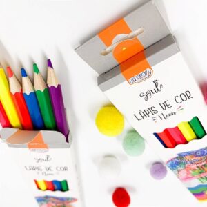 Lápis de Cor Sextavado Neon BRW - Blister 6 Cores