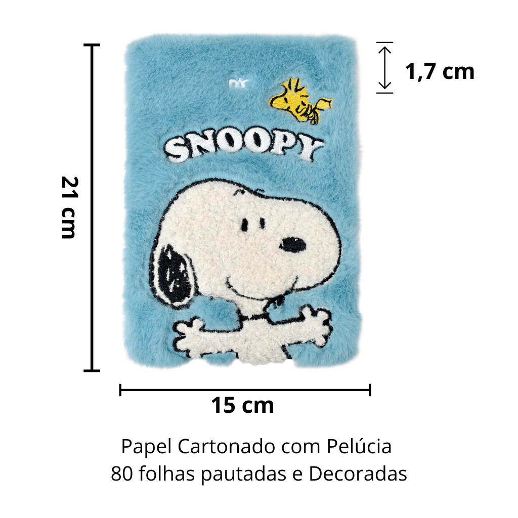 Caderno de Anotações Fluffy Pelúcia Snoopy - DAC