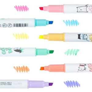 Marca Texto 2 Pontas Perfumado Cats e Dogs 6 Cores - IMPORTADO - BLISTER