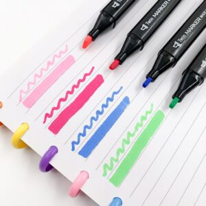 Caneta TOUCH Marcador Ponta Dupla PARA COLORIR - MALETA 36 CORES - Tampa Redonda