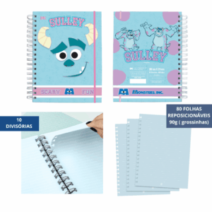 Caderno Smart Universitário 10 Divisórias Monstros S.A. 80 fls - DAC