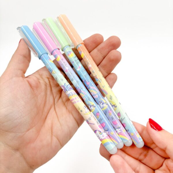 Caneta Apagável Unicórnio - Kit 12 Und