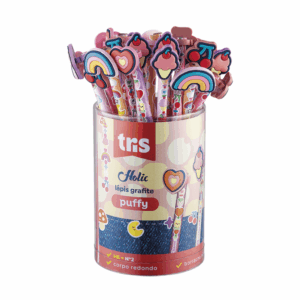Lápis Grafite c/ Topper Puffy Holic Charm - TRIS - POTE 24 UND