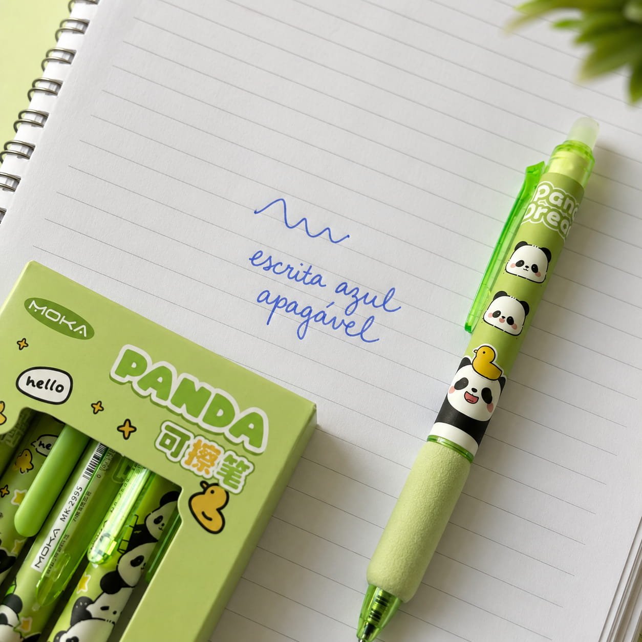 Kit Caneta Premium Apagável PANDA 5 UND - IMPORTADO - BLISTER