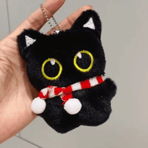 Chaveiro Tendência Charm Pelúcia Gato Preto - IMPORTADO - UND