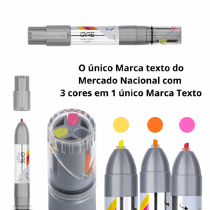 Marca Texto Gyre Neon 3 Cores em 1 - BRW - UND