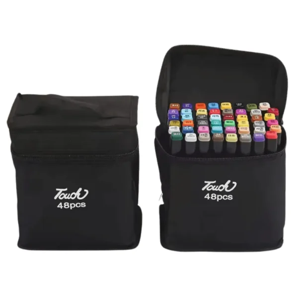 Caneta TOUCH Marcador Ponta Dupla PARA COLORIR - MALETA 48 CORES