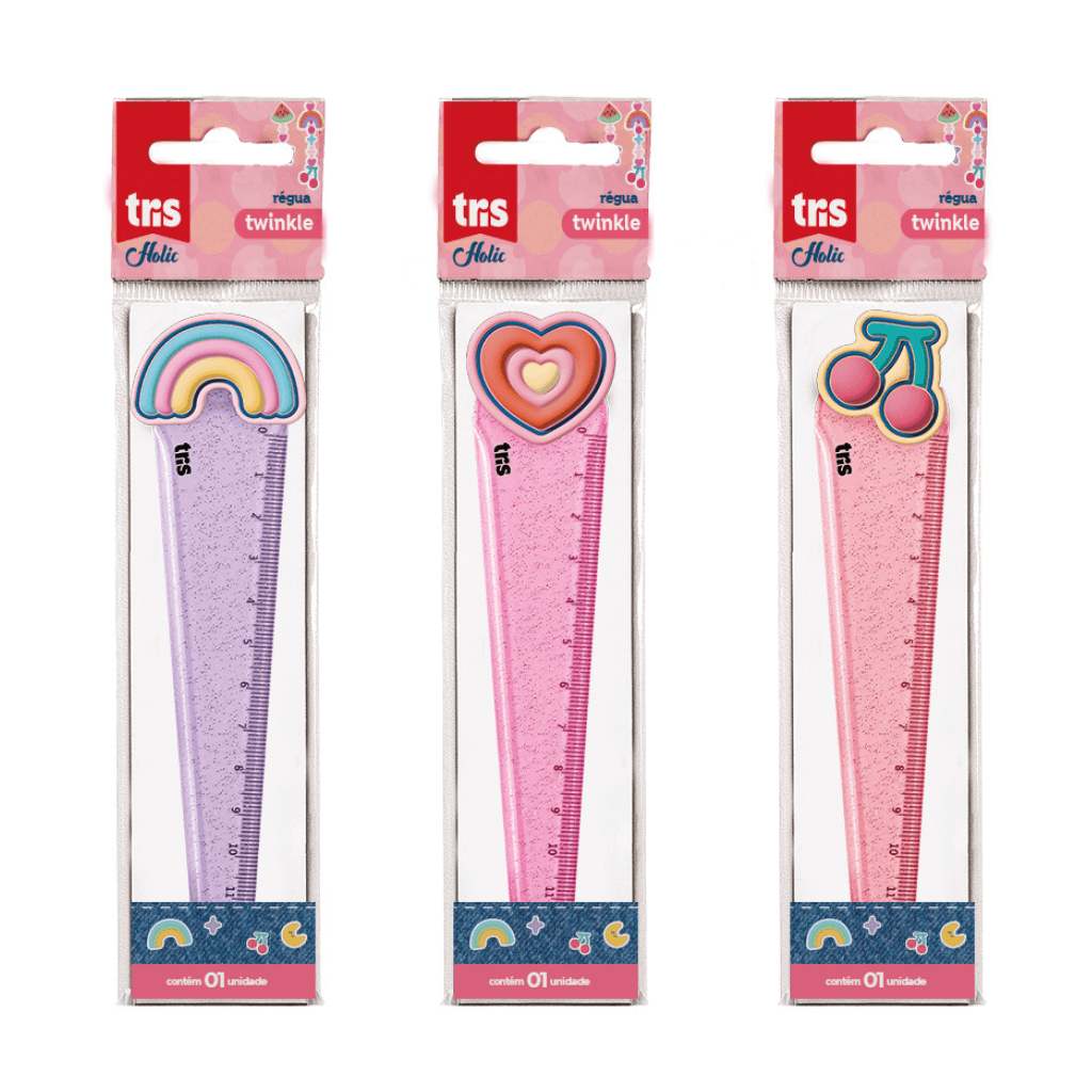 Régua Plástica Topper Twinkle Holic Charm 12cm - TRIS - UND