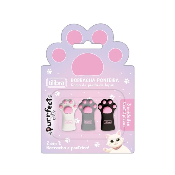Borracha Ponteira Purrfect Tilibra - Blister 3 Und