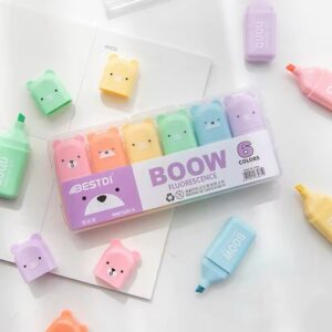 Marca Texto Ursinho boow 6 Cores