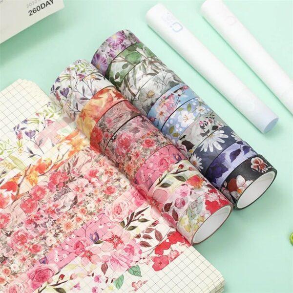 Fita Washi Tape Flores e Folhagens