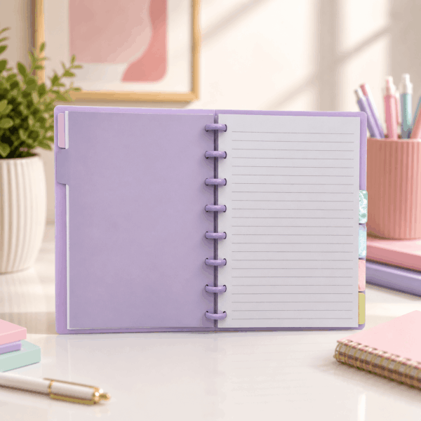 Caderno de Disco Clean LILÁS A5 80 Fls /8 Discos 20x14cm - YINS PAPER - UND