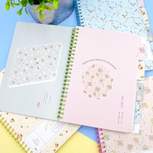 Caderno A5 Capa Dura c/ Divisória Flores SUNSHINE 16,2x21,2cm - IMPORTADO - UND