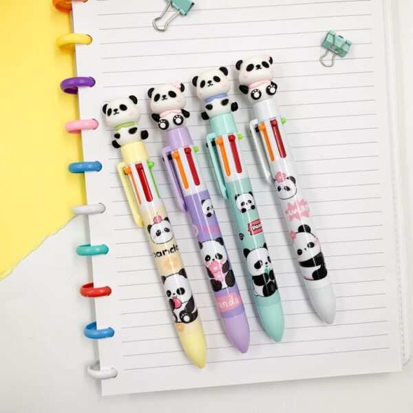 Caneta Fofa 6 Cores Pandinha Cute - UND