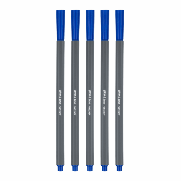 Caneta hidrográfica Fineliner 0.4mm AZUL BRW - CX 12 UND