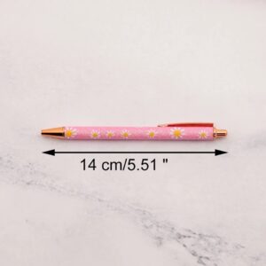 Caneta Luxo Metálica Glitter Margarida - Kit 4 Und