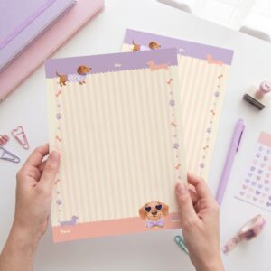 Papel de Carta Trendy Dachshund Cachorro Salsicha 48 Fls - DAC