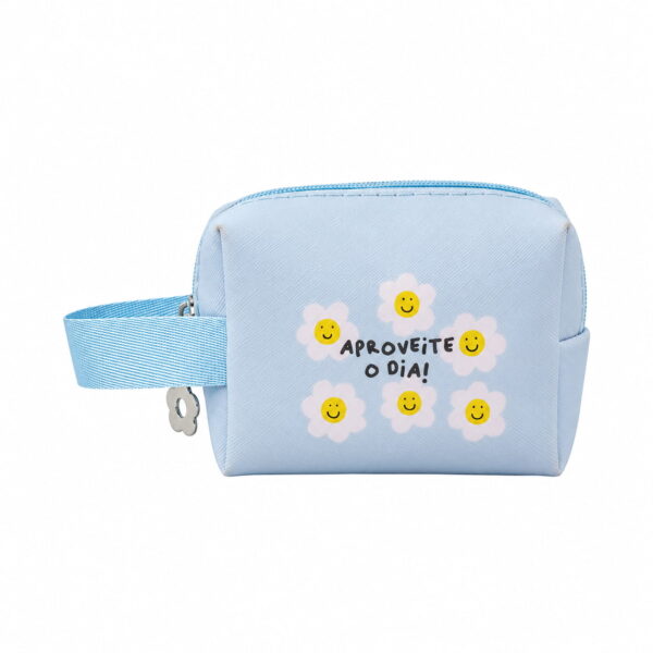 Bolsinha Porta-Moedas Azul "APROVEITE O DIA!" 10x5x7,5cm - FLORIE - UND