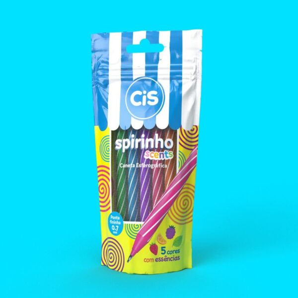 Caneta Esferográfica 0.7 Spirinho Scents 5 Und - CIS - BLISTER