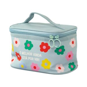 Necessaire Viagem Azul "O MELHOR AINDA ESTÁ POR VIR!" 19x12,5x13cm - FLORIE - UND