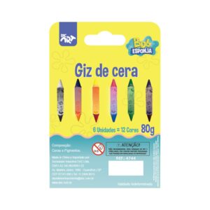 Giz de Cera Ponta Dupla 12 Cores Bob Esponja Nickelodeon - DAC