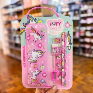 Kit Escolar Unicórnio 6 Peças - FOFY - BLISTER