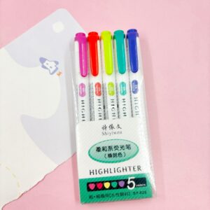 Marca Texto 2 Pontas Color Importado 5 Cores
