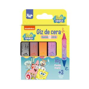 Giz de Cera Ponta Dupla 12 Cores Bob Esponja Nickelodeon - DAC