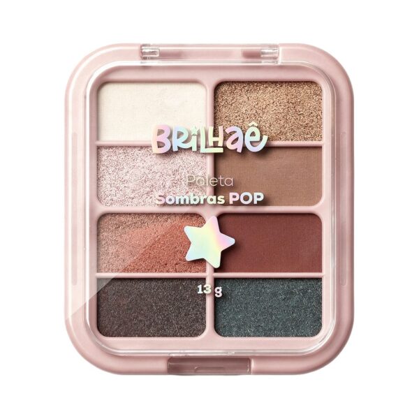 Make Paleta Sombras POP 8 Cores 13g - BRILHAE - UND