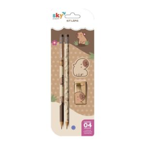 Kit Escolar 4 Peças Capivara - SKYPAPER - BLISTER